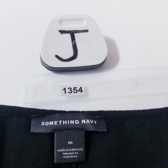 Something Navy Women size Medium Black Layered Midi Sundress Button Front - Picture 12 of 12